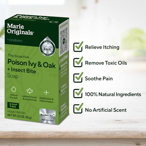 Image of Marie's Original Poison Ivy Soap Bar | All Natural Poison Ivy Treatment | Anti-Itch Skin Cleanser Bar Wash for Poison Ivy, Poison Oak & Sumac | Removes Oils, Soothes & Relieves Rashes | 2.9 ounces