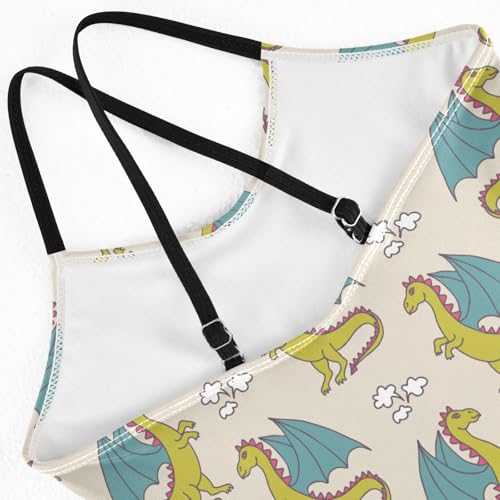 Girls One Piece Swimsuits Evil Dragon Bathing Straps Suit Kids Cute Swimwear 3-10T4