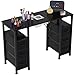 WODRAWER Manicure Table Nail Desk for Nail Tech, Nail Beauty Table w/Electric Dust Collector & 6 Storage Drawers & Open Shelves for Home, Workshop, Makeup Beauty Salon Workstation