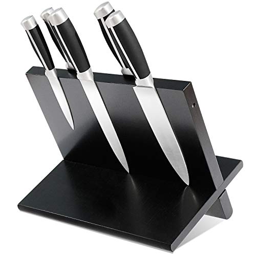 Magnetic Knife Block, Magnetic Knife Holder, Knife Rack with Double Side Strong Magnetic for Knife Organize and Storage,Black