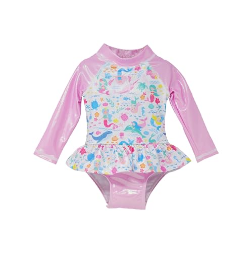 Image of Flap Happy Baby Girls' UPF 50+ Alissa Infant Ruffle Rash Guard Swimsuit