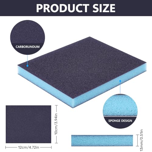 Flintronic 8 Stück Schleifschwämme, Nass-Trocken-Schleifpapier, Körnung Handschleifblöcke,Schleifpads, für Holz, Trockenbau, Metall, Farbe
