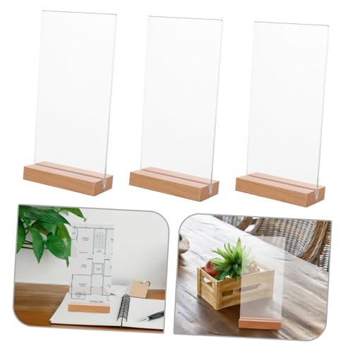 Porte-menu double face transparent avec socle pour affichage de flyers - 4
