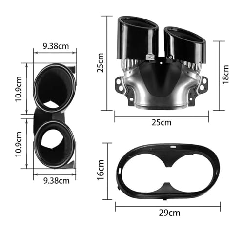 Silenciadores de escape para W177 y W118 con punta negra cuádruple Siiver-1 2