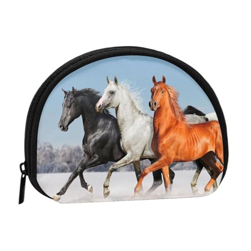 Joli porte-monnaie portable imprimé cheval pleine largeur est pratique pour un usage quotidien, Jolis chevaux, Taille unique, Pochette à monnaie