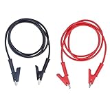 Cables Prueba Eléctricos Con Pinzas De Cocodrilo De 2 Piezas, 70036 Pinzas Cocodrilo Doble Extremo De 20 a 3000v, Cable Prueba Con Clips Aisladores, Apertura 0.40in Cable Flexible De Prueba Eléctricas