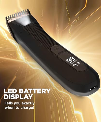 Image of Bombay Shaving Company Balls Trimmer | Pubic Hair Trimmer and Body Groomer for Men | Private Part Trimmer For Men, Waterproof (IPX7), Cordless, LED Display, LED Torch, Safe Ceramic Blades, Dock Charging | LANDSCAPER 2.0 (Black)