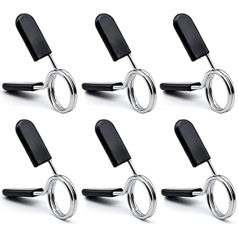 BLLREMIPSUR 8 Pcs Spring Collar Clips Dumbbell Lock Clips Dumbbell Barbell Clamps Barbell Clip Clamps for Barbell Bars Gym Fitness Training Weight Lifting Equipment (25mm) Cover