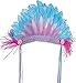 Produktbild KarnevalsTeufel Feder-Kopfschmuck in blau mit Borte und Rosen Indianer Kopfbedeckung mit Glitzer-Federn Prinzessin Inka Maya
