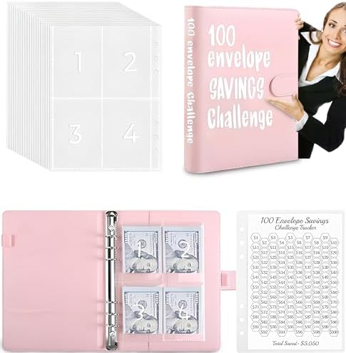 Aazon.co : 100 Envelopes Oney Saving Challenge Binder - 100 Day