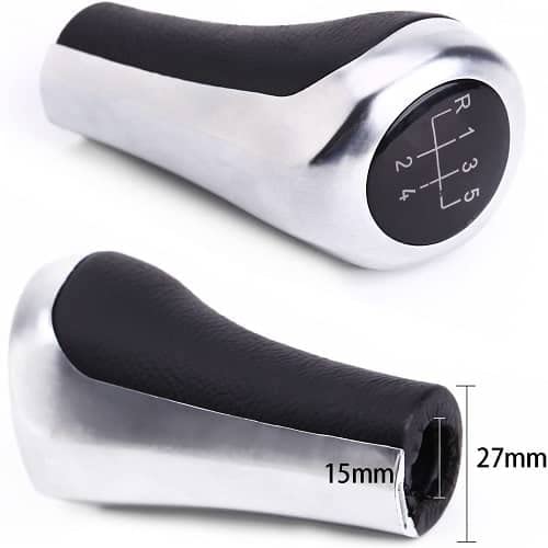 Pomo de 5 cambios marcha coche compatible con BMW plateado - imagen 3