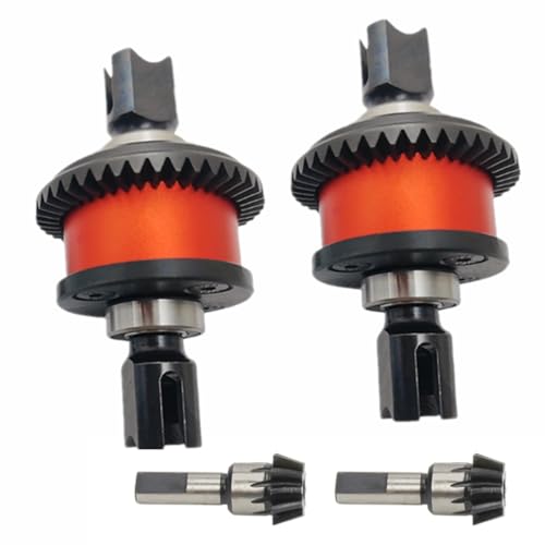 2pcs Steel F/R Diff Set,Differential 43T & 10T Input Gear Upgrade Parts for Arrma 1/7 Big Rock Fireteam Mojave 6S 1/8 Kraton Notorious Outcast Talion 6s Replacement of ARA310990(Red)