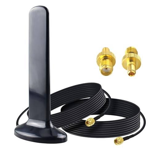 YILIANDUO 5G WiFi Antenne 4G Signalverstärker 10dBi SMA WLAN Antenne Magnetfuß mit Dual RG174 Koaxialkabel + SMA TS9 Adapters für 2G 3G 4G LTE-Router-Gateway Mobilfunkkamera WiFi Router Wirelees