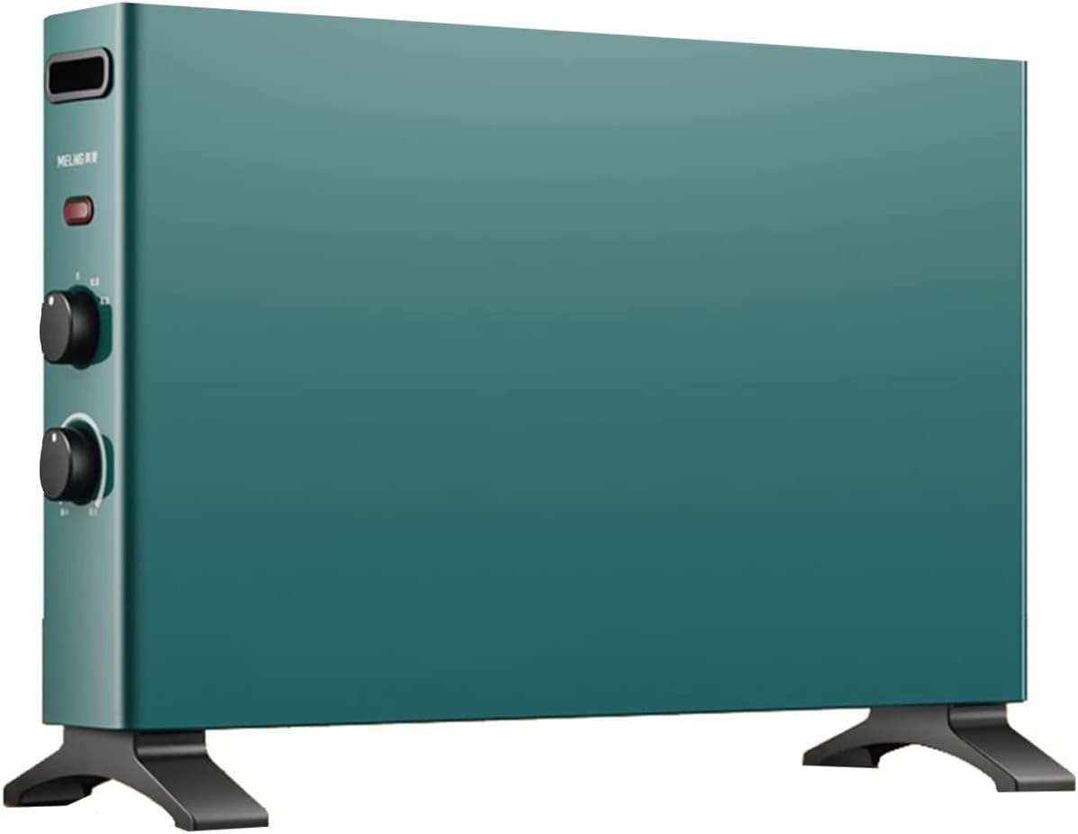 2000W Electric Convector Radiator Heater Low Energy Silent Tip-Over Protection 2 Heat Settings Portable Heater for Office Building Green