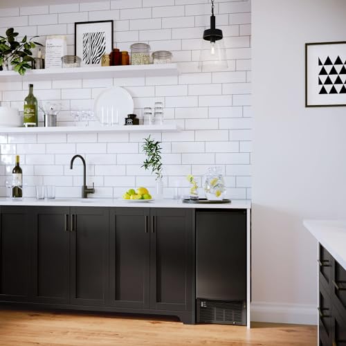 Image of EdgeStar IB450BL 50 Lb. 15 Inch Wide Undercounter Clear Ice Maker - Black Stainless Steel