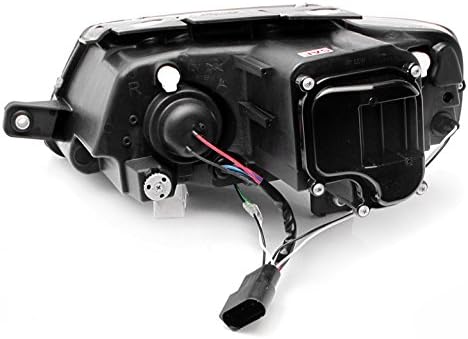 LED DRL Projector Headlights Headlamps Black Compatible with 2006-2008 Volkswagen Passat B6
