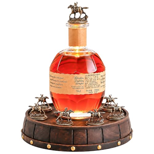 DiyNew 360Rotation Bourbon Stopper Display with Light Round Shape Cork Stopper Display Shelf Christmas Birthday for Men(Bottle and Stopper Not Included)