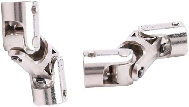 2Set Rc Double Universal Joint Cardan Joint Gimbal Couplings with Screw,10X10mm & 6X6mm| | - - (Color: Silver)