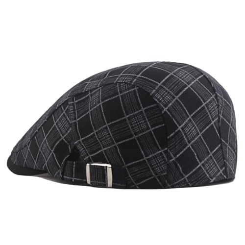 Image of Quanhaigou Men's Cotton Flat Ivy Gatsby Newsboy Driving Hat Adjustable Irish Cabbie Ivy Driving Hunting Cap
