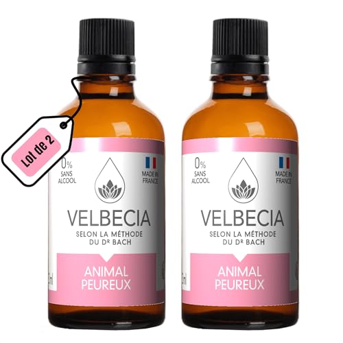 Elixirs de fleurs de Bach Velbecia pour animal peureux flacon sans alcool de 50ml