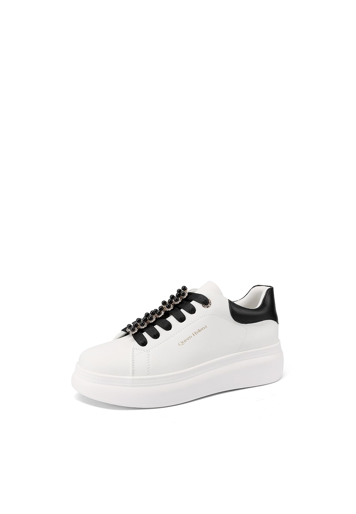 QUEEN HELENA Sneakers Platform con Perle Scarpe da Ginnastica Casual Donna X32-13