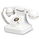 Sangyn Retro Festnetztelefone Klassisches Retro Telefon mit Wählscheibe Einstellbare Lautstärke Vintage Nostalgie Telefon für Home Office Dekoration, Weiß