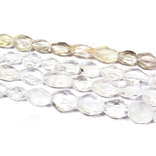 Perles ovales cristal blanc brazil naturel pierre à facettes 13"