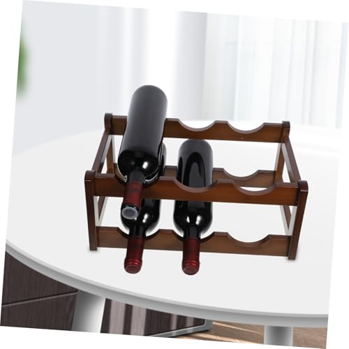 Soporte para botellas de vino de bambú minimalista miniatura 6