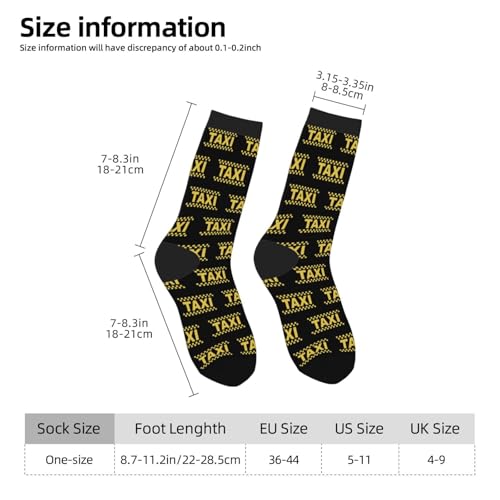 Taxi Driver Cab Mid Calf Socks for Men's and Women's Soft Breathable Cotton Crew Socks4