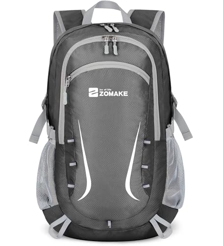ZOMAKE Faltbarer Rucksack Leicht,Wanderrucksack Rucksäcke,35L(Mittelgrau) – Ansicht 1