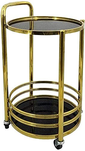 Multifunktionaler Vorratswagen,Getränke Service Tablettwagen Metallrahmen Gehärtetes Glas 2 Etagen Vorratswagen Griff Leicht Zu Reinigen Küchenwagen Vorratswagen,C,40 X 77 cm,Ein,40 X 77 cm