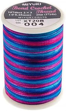 Miyuki Crochet Thread #8 (25M) Berry Mix Polyester - Polyester Used for DIY Jewelry Making, Arts and Craft, Crochet and Cloth Weaving