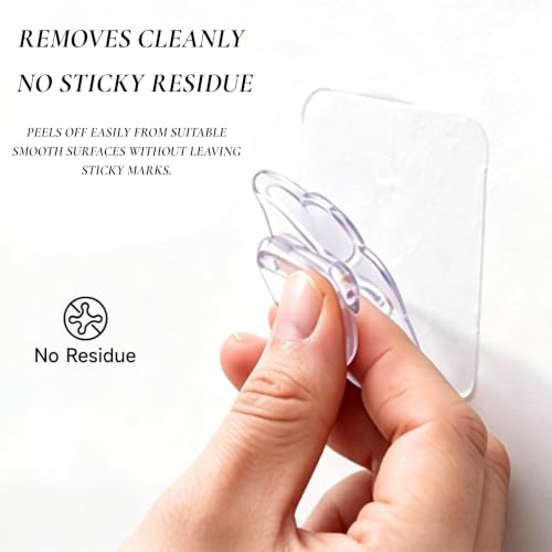 Image of KONVIO NEER Flower Adhesive Wall Hooks - 20 Pack Heavy Duty Self Adhesive Hooks for Wall, Waterproof Strong Wall Hanging Hooks for Keys, Towels, Coats, Kitchen, Bathroom, Home & Office