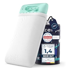 ZenPur Oreiller Ergonomique Cervical Orthopédique, Coussin Mémoire de Forme, Douleurs pour la Nuque et Épaules, Anti Acarien & Ronflement, Housse Bambou, Fabriqué EU – Mi-Ferme, Tout Type de Dormeur