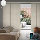 Yoolax Custom XL Smart Sliding Door Blinds, Motorized Sliding Panel Blinds Compatible with Alexa, Blackout Vertical Blinds for Glass Doors, Patio Doors, Closet Doors, Jacquard Coffee
