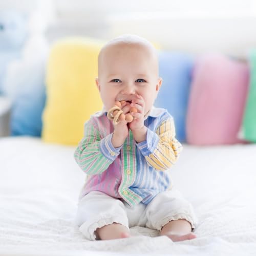 Image of Silicone Baby Teether, Food Grade Silicone & Beech Baby Teething Toy, BPA Free (Jet Black)