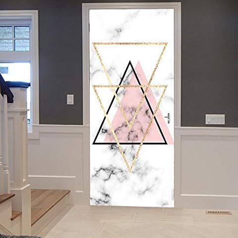 A.Monamour 3D Geometric Door Stickers Cover