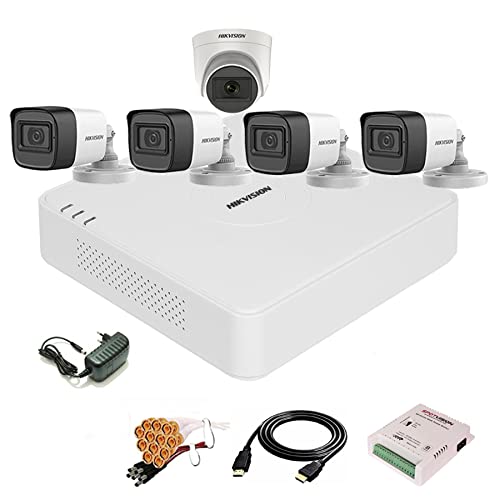 HIKVISION 8 Channal Turbo HD H.265 DVR 1,Outdoor Camera 5 MP Audio