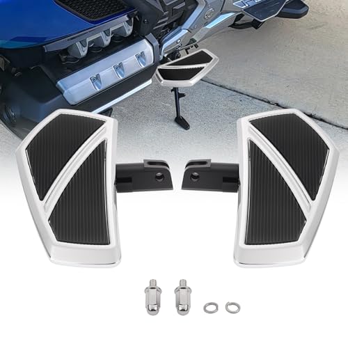 Aferrizu 1 Pair Rider Footpegs Front Floorboards Compatible with Honda Goldwing GL1800 & F6B Accessories 2001-2024 Motorcycle Highway Pegs (Chrome)