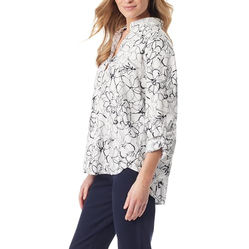 Image of Gloria Vanderbilt Women's Amanda Oversized Button Down Shirt with Roll-tab Sleeves