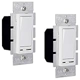 GE Rocker On/Off Wall Switch with Dimmer Slider, 2 Pack, Single Pole or 3-Way, For Dimmable LED,...