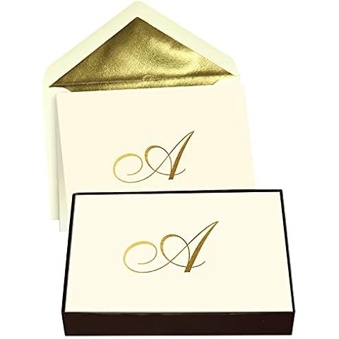 Designer greetings Monogram Boxed Note Cards, Personalized Stationery Set (10 Count), Letter A, (622-00127-005) Cover
