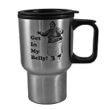 14oz Get In My Belly! Fat Bastard Stainless Steel Travel Mug W/Handle L1