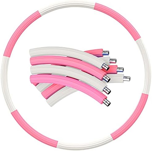 Yibaision Exercise Hoops for Adutls, Weighted Exercise Hoop for Fitness, Professional Soft Workout Hoop 8 Section Detachable Design Stainless Steel Core with Soft Thicker Foam