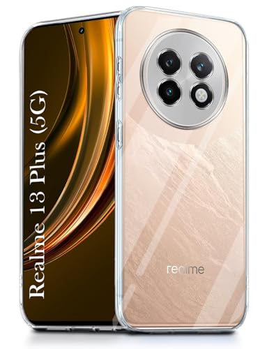 Image of Jkobi Back Cover for Realme 13 Plus (Silicone Clear Shockproof Case with Camera Protection | Soft and Flexible | Transparent)