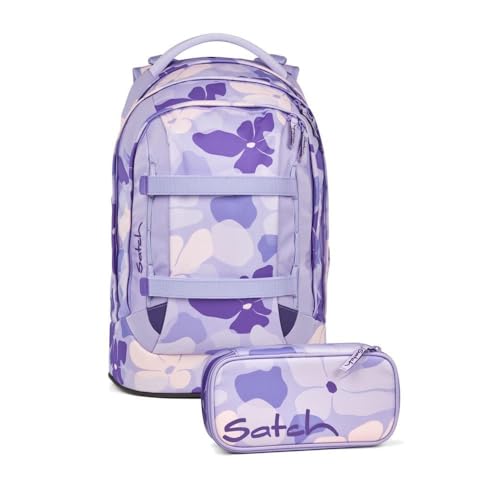 Satch pack Schulrucksack Set 2tlg. inkl. Schlamperbox (Lilac Blossom)