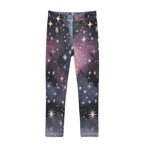 Dreamy Starry Sky Girls Leggings Soft Stretch Workout Yoga Dance Pants for Kids Casual Tights