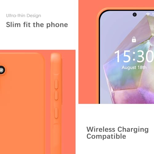 Image of YATWIN Silicone Back Case for Samsung Galaxy A35, Soft-Touch Phone Back Cover for Samsung Galaxy A35 - Orange