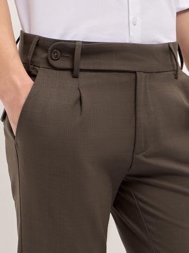 Image of THE BEAR HOUSE Men's Blue Regular Fit Formal Trouser