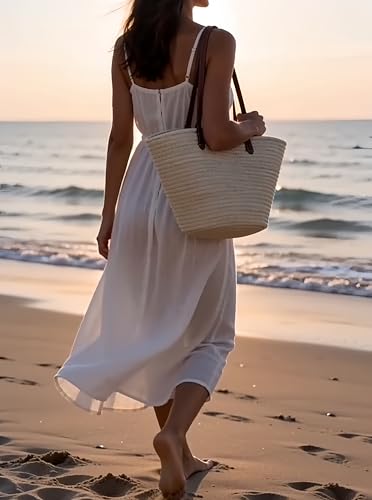 Bolso Tote Grande Estilo Francés para Mujer con Asas de Cuero miniatura 2